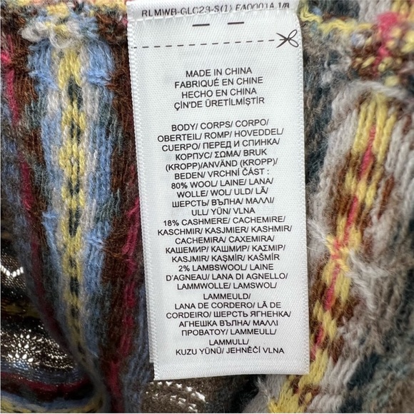 Polo Ralph Lauren Fair Isle Southwestern Wool Cashmere Crochet Pullover Sweater - Picture 8 of 10